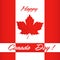Happy Canada day poster. Canada flag vector illustration greeting card.