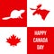 Happy Canada Day. Silhouettes of symbols of Canada. Vector illus