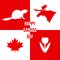 Happy Canada Day. Silhouettes of symbols of Canada. Vector illus