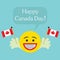 Happy Canada Day! smiley face icon with big smile and orthodontics teeth