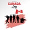 Happy Canada day. vector illustration of Canadian army with flag. white background