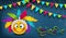 Happy Carnival Festive Banner, Smile Emoji, Lettering Text