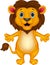 Happy carton lion posing