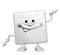 Happy cartoon 3D square smiling character presenting