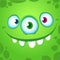 Happy cartoon alien with three eyes. Vector Halloween monster avatar.