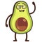 Happy Cartoon Avocado Wearing Glasses