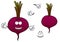 Happy cartoon beetroot vegetable character