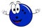 Happy cartoon bowling ball character