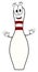 Happy cartoon bowling pin character