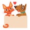 Happy Cartoon Cat And Dog Friendship. Best Friends.