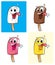 Happy cartoon character ice creams