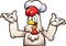 Happy cartoon chef chicken with arms up