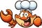 Happy cartoon chef crab