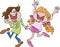 Happy cartoon children jumping in the air vector