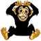 Happy cartoon chimp ape with a big smile