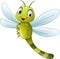 Happy cartoon dragonfly