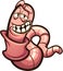 Happy cartoon earthworm