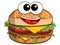 Happy Cartoon hamburger character isolated