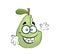 happy cartoon illustration of Bitten pear