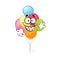 Happy cartoon illustration of bunch of baloons