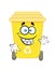 Happy cartoon illustration of garbage container