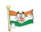 happy cartoon illustration of Niger flag