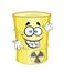 Happy cartoon illustration of Toxic waste barrel