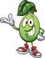 Happy cartoon lime character