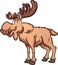 Happy cartoon male adult moose