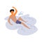 Happy cartoon man swimming - water sport athlete splashing in pool