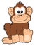 Happy cartoon monkey