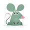 Happy cartoon mouse talking. Vector illustration isolated.