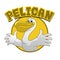 Happy cartoon pelican character