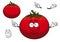 Happy cartoon plump red tomato vegetable character