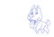 Happy cartoon puppy cute little dog home pets sketch doodle horizontal