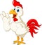 Happy cartoon rooster