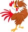 Happy cartoon rooster crowing