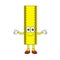 Happy cartoon ruler with a white background