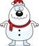 Happy Cartoon Snowman Santa