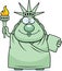 Happy Cartoon Statue of Liberty