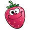 Happy cartoon strawberry character