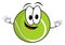 Happy cartoon tennis ball character