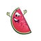 Happy cartoon watermelon character