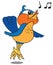 Happy Cartoon Whistling Bird