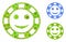 Happy Casino Chip Composition Icon of Round Dots