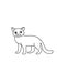 Happy Cat line art illustration cartoon white background