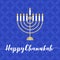 Happy Chanukah calligraphic with menorah