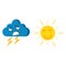 Happy cheerful sun and angry cloud vector