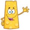 Happy Cheese Cartoon Mascot Character Waving