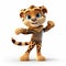 Happy Cheetah Cartoon Character In Superhero Costume